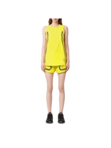 Adidas Regata feminina listrada com decote redondo casual versátil e solta - Amarelo - Ver 3