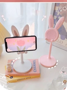 1pc Adjustable Folding Rabbit-Shaped Tabletop Stand For Tablets And Phones, School Supplies,Back To School