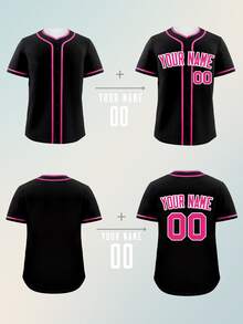 Customizable Black Baseball Jersey, Personalized Team Name And Number, Soft And Comfortable Fabric, Party Sports Baseball Jersey, Game Day, Training, Fan Gear