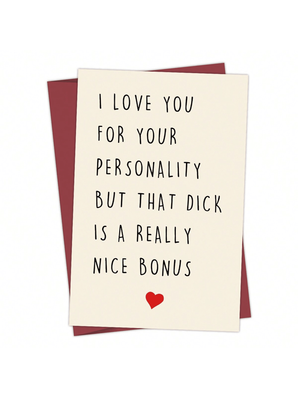 1pc Special Anniversary Card, Funny Rude Dirty Birthday Valentine's Card For Husband Boyfriend Him Fiance Men Back To School