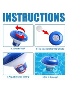 1 pièce Distributeur de chlore pour piscine réglable bleu et blanc - Distributeur flottant automatique de comprimés, sans pile, convient pour les piscines intérieures et extérieures