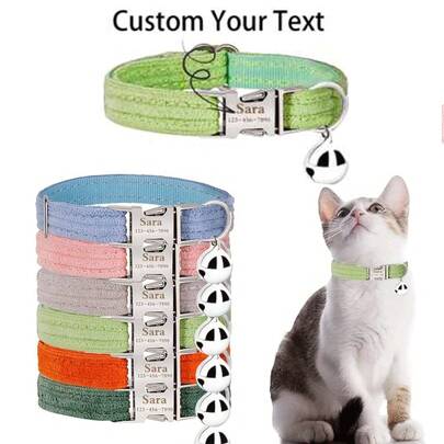 1pc Customizable Velvet Cat Collar With Swan Bell, Optional Bowknot Design, Suitable For Party Occasions, Thanksgiving/Christmas Gift For Pets