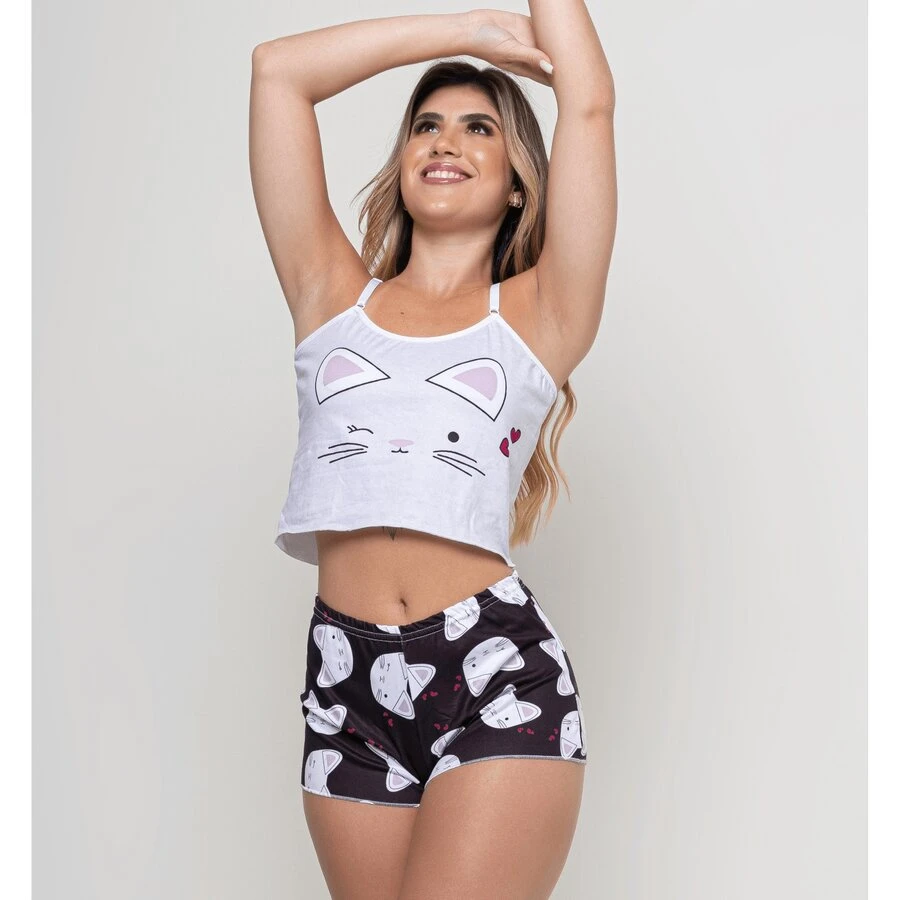 Baby Doll Suede Blogger Wave Virginia Cropped Shorts Women - Light Grey - View 1
