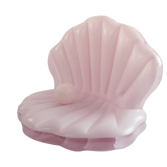 1 pieza Flotador de piscina inflable en forma de concha rosa, apto para piscina y playa