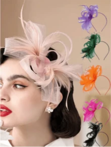 女士头饰帽子，优雅茶会帽，2024年肯塔基德比风格1950年代帽子，羽毛发夹，新娘婚礼派对鸟笼面纱头饰，1920年代阿斯科特赛马会头饰，复古布莱顿毡钟形帽，贝雷帽，1950年代服装帽，黑色丧葬面纱，1940年代连衣裙，维多利亚风格帽子，药盒帽，洛丽塔配饰，送给女性和女孩的礼物，母亲节