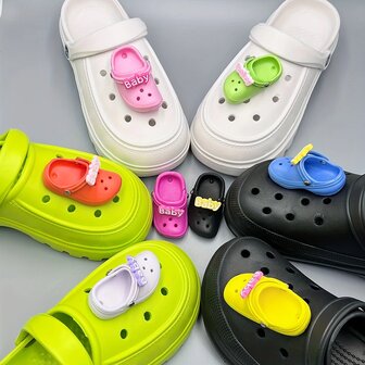 1 件 8 色趣味迷你鞋饰 DIY 饰物，可爱鞋饰，手工鞋配件，适合女性、男性、男孩和女孩，可爱鞋饰（黑色、蓝色、粉色、玫瑰色、红色、白色、黄色、绿色）