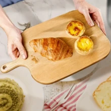 Tocător din lemn de trandafir cu mâner, tocător multifuncțional din lemn pentru brânzeturi, platou din lemn pentru aperitive, tocător cu fructe, potrivit pentru tăierea cărnii, pâinii, legumelor, fructelor, tocător durabil, esențial pentru bucătărie, sufragerie, călătorii, ușor de curățat, tocător din lemn reutilizabil.