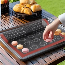 1/2pcs Double Sided Silicone Macaron Baking Mat - Heat Resistant Non-Stick Oven Liner, Includes Round And Square Shapes, Suitable For Cookies, Pastries, Bread - Easy To Clean, Durable Kitchen Accessory, Pastry Prep Mat | Easy Clean Design | Versatile Baking Tray