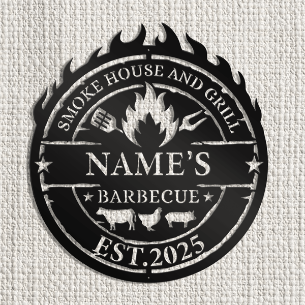 1 Stück personalisiertes Metall-Grillschild | Individualisierter Außengrill Dekor Platte | Metall Wanddekoration Individualisierungsservice | Stromlos gravierte Plakette | Exklusive Individualisierung als Vatertagsgeschenk | Handgefertigte personalisierte Metallplatte | Geeignet für Hof und Küche | Unterstützt den kompletten individualisierten Prozess | Kreative Individualisierung als Großvater Geschenk, Gemütliches Sommer-Leben