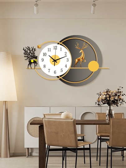 YZOK Creative Premium Home Living Room Dining Study Wand ation Clock, Kyocera Craftsmanship Verlichting Luxe Silent Clock. Klok Bedroom Dormitory Back To School view 4