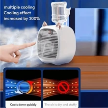 Portable Mini Air Conditioner Fan, Electric Fan, Office Desk Atomization, 3-Speed Air Conditioner Water-Cooled Fan, USB Type-C Charging Spray Humidifier Fan