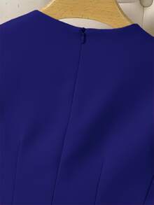 Women's Marrente Party Dress Long Prom Dress With Round NecklineWedding Event Dress, Party Dress, Wedding Guest Dress, Non-Ironing Party Dress S M L - 藏蓝色 - 查看 5