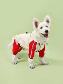 1 chiếc áo mưa cho thú cưng có dây xích, quần áo toàn thân chống thấm nước cho các giống chó nhỏ như Poodle, Bichon Frise, phù hợp với chó vừa và nhỏ - Nhiều màu - Xem 17