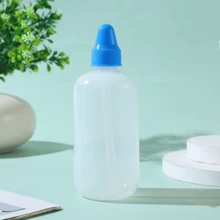 Botella de lavado nasal con punzón recto, Juego de irrigación nasal, Olla Neti para enjuague de senos paranasales, Limpiador nasal - Enjuague de senos paranasales y accesorios de viaje, 250ml