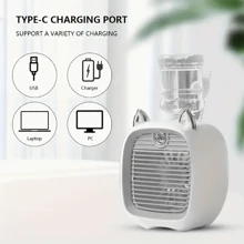 Portable Mini Air Conditioner Fan, Electric Fan, Office Desk Atomization, 3-Speed Air Conditioner Water-Cooled Fan, USB Type-C Charging Spray Humidifier Fan