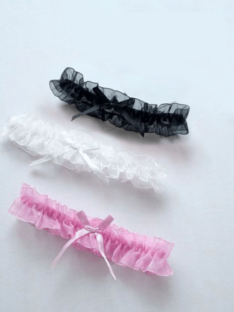 1pc Sexy Lingerie, Leg Hoop Maid Accessories Lace Leg Hoop Sexy Underwear Accessories, Bridal Wedding Thigh Cover Neck Loop, Ribbon Bow Leg Hoop Lotus Leaf Princess Style Leg Hoop Thigh Accessories Newlyweds Sexy Versatile Leg Cover