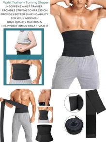 Waist Trainer - Wrap Around Slimming Waist Cincher Band, Fitness Elastic Exercise Bandage, Yoga Tight Waist Binding Belt, Long Torso Abdominal Wrap, Sauna Belt Waist Trimmer