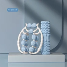 15-Wheel Leg Massager, 5-Wheel Roller, Massage Acupressure Ball - 33cm Yoga Pillar, Essential Muscle Relaxation Equipment For Women, Portable And Practical, Home Fitness Equipment, Home Sports Equipment For Women, Relaxation Equipment For Women, Beautiful Leg Massager, Double-Row Leg Massager Roller, Yoga Pillar, Leg Slimming Tool, Leg Muscle Relaxation, EVA Foam Roller And Handheld Massage Ball - Multicolor - View 5