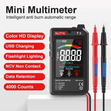 NJTY 1 Pc NJTY T3 Ultra-Slim Smart Digital Multimeter, Auto-Ranging, USB Rechargeable, 4000 Counts, Auto Ranging, Detecting Voltage, Resistance, NCV, Live Wire, High-Precision, All-In-One Electrical Testing Kit