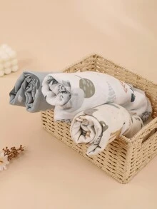 3 chiếc chăn quấn em bé [Oeko-Tex], họa tiết động vật rừng, thoáng khí, mềm mại, nhẹ nhàng và thoải mái cho bé gái và bé trai sơ sinh. - Nhiều màu - Xem 6