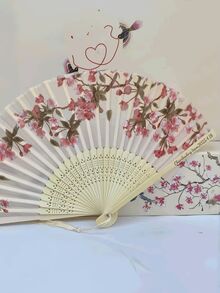 1pc 30pcs Personalized Traditional Chinese Folding Fan, Spring Flower Pattern With Tassel Hand Fan, Retro Summer Chinese Dress Dance Fan, Portable Wedding Party Decor, Customizable Name Date Logo, Perfect Gift For Wedding, Party, Store Decoration, Dance Troupe,School Supplies,Back To School,School Gift,For Office,For School,For Classroom,For Teacher Gifts,For University,For Colleague,For Dorm Rooms,For Teacher,For Boys And Girls,For Teenagers,Junior High School Students,Middle School Students,High School Senior High School Students,College Students,University Students,Freshman,Sophomore,Underclassmen,Durable,Colorful,Cute,Adorable,Funny,Kawaii,Y2K,Stylish,Unisex,Casual,Custom,Personalized,Unique,Customized,Ideal Gifts For Him,Ideal Gifts For Her,Her,Boyfriend,Girlfriend,Family,Friends - Multicolor - View 5