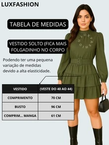 Duna Boho Chic Long Sleeve Ruffle Dress With Elegant Belt - Moss Green - View 2