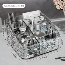 1 Stück acrylische Wellendesign Kosmetikaufbewahrungsbox, geeignet für Hautpflege, Lippenstifte, Badeartikel, Nagellack, Pinsel, Parfüm im Badezimmer, auf dem Schreibtisch, im Schlafzimmer, Schminktisch, Schmuckkasten, Tasche, Makeup Pinselhalter, Pinselhalter, Parfümorganizer, Tasche