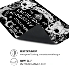 1pc Cat Skull Pattern Anti-Slip Diatomite Carpet, 3D Printed Rectangular Rug For Entryway, Living Room, Kitchen, Bedroom, Hallway, Bathroom, Laundry Room - Polyester Carpet For Indoor Outdoor Home Decor