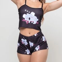Baby Doll Suede Blogger Wave Virginia Cropped Shorts Women - Black - View 6