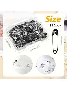 120pcs/Box Mini Pins, Suitable For DIY Clothing And Crafts - Black And White Colors - Durable And Rust-Resistant