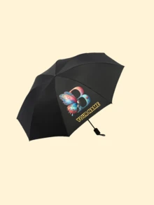個性化蝴蝶字母雨傘，客製化姓名兒童雨傘，兒童生日禮物 - W068蝴蝶字母雨傘 - 查看 4