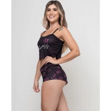 Baby Doll Suede Blogger Wave Virginia Cropped Shorts Women - Hot Pink - View 2
