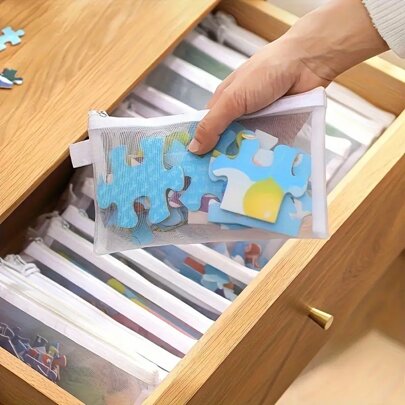 Bolsa de malla de gran capacidad, 10 piezas/5 piezas/2 piezas/1 pieza, bolsa organizadora plegable para juguetes y documentos - Bolsa de almacenamiento de tela resistente para juguetes, archivos y artículos de papelería - Accesorio esencial para el hogar y la habitación de los niños, bolsa de almacenamiento de juguetes