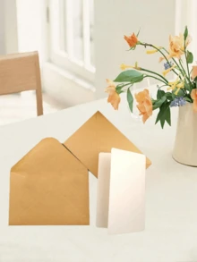 10 件复古牛皮纸自粘信封、手写空白贺卡、公司用文具返校 - 彩色 - 查看 7