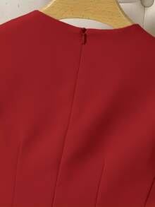 Women's Marrente Party Dress Long Prom Dress With Round NecklineWedding Event Dress, Party Dress, Wedding Guest Dress, Non-Ironing Party Dress S M L - 酒紅色 - 查看 5