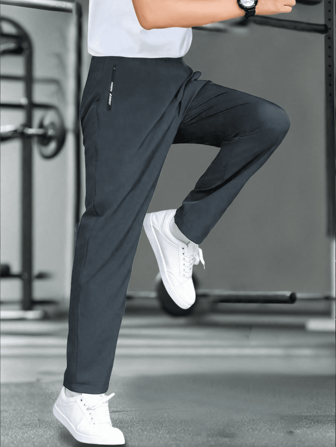 1pc Boys/Teens Ice Silk Breathable, Stylish And Simple Versatile Training, Fitness, Outdoor, Running, Basketball, Soccer Zipper Pocket Pants, Spring, Summer, Autumn