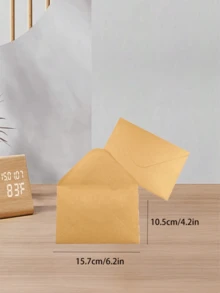 10 件复古牛皮纸自粘信封、手写空白贺卡、公司用文具返校 - 彩色 - 查看 10