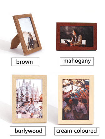 1pc 6-Inch Natural Wood Composite Mini Lightweight Photo Frame, Suitable For Home Office Living Room, Holiday Gift