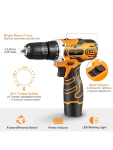 粉色无绳 21V 锂离子电钻驱动器套装，含 1 块电池、充电器和收纳袋 - 粉色丝带