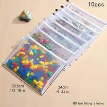 10pcs/5pcs/2pcs/1pc Large Capacity Mesh Storage Bag, Foldable Toy & Document Organizer Bag - Durable Cloth Storage Bag For Toys, Files, And Stationery - Essential Home And Kids Room Accessory, Toy Storage Bag - Multicolor - View 5