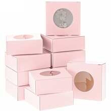 30pcs-Kraft Paper Handmade Soap Packaging Box With Round Clear Window - Foldable Square Design, Perfect For Jewelry Display, Perfect Wedding, Birthday & Anniversary, Wedding Occasion, Bridal Shower Occasion, Birthday Occasion, Universal Occasion