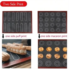 1/2pcs Double Sided Silicone Macaron Baking Mat - Heat Resistant Non-Stick Oven Liner, Includes Round And Square Shapes, Suitable For Cookies, Pastries, Bread - Easy To Clean, Durable Kitchen Accessory, Pastry Prep Mat | Easy Clean Design | Versatile Baking Tray