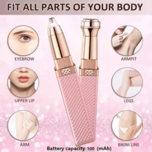 1pc Women's Eyebrow & Facial Hair Remover, 2-In-1 Eyebrow Trimmer And Painless Shaver, Rechargeable With LED Light, For Face, Eyebrows, Lips, Body, Chin And Arms Hair Grooming - Multicolor - View 14