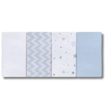 Kit 8 Baby Burp Cloths 100% Cotton Flannel Fabric Papi Karinho Boy Girl Bib Cloth - 藍色 - 查看 4