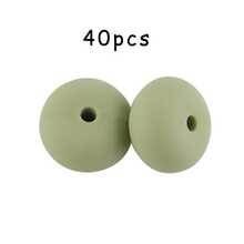 40pcs/Set, Bead&Bead Assortment, 14mm Silicone Beads, Abacus Decorative Beads, Suitable For DIY Handmade Bracelets, Bead Pens, Etc - Multicolor - View 18