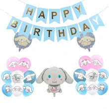 Sanrio Sanrio Party Balloons, Hello Kitty, Kuromi Cartoon Character Theme Party Balloon Set, Surprise Atmosphere Creating Decoration, Birthday Party Decorations Balloons, Cinnamoroll, Suitable For Friend Gatherings, Family Meals As Scene Decorations
