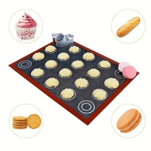 1/2pcs Double Sided Silicone Macaron Baking Mat - Heat Resistant Non-Stick Oven Liner, Includes Round And Square Shapes, Suitable For Cookies, Pastries, Bread - Easy To Clean, Durable Kitchen Accessory, Pastry Prep Mat | Easy Clean Design | Versatile Baking Tray