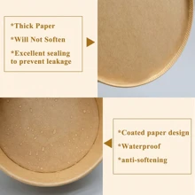 5/50pcs, 32oz Disposable Paper Bowls,Clear Lids, Kraft Brown Soup Containers, Takeout Bowls For Food, Paper Bowls For Hot And Cold Dishes,Party And Party Specific Bowl