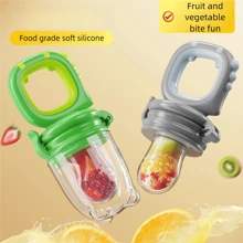 Baby Fruit Bite Toy Cute Dinosaur Shape Vegetable Bite Bag Colorful Infant Pacifier Bag Fruit & Vegetable Bag Complementary Food Feeder Pacifier Mesh Bag Fruit Feeding Bite Toy Silicone Mesh Bag Baby Feeding Tableware Sealed Bag Silicone Infant & Baby Bite Toy