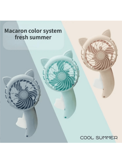 1 Piece Portable Handheld Fan, Manually Press The Fan. Cute Cartoon Cat Design. ABS Material, Multi-Color Selection, Small And Portable, Multi-Functional Use, Fan/Hand Press Props/Toys. A Must-Have Cooling Tool For Summer, Travel Accessories, Travel Handheld Fans.